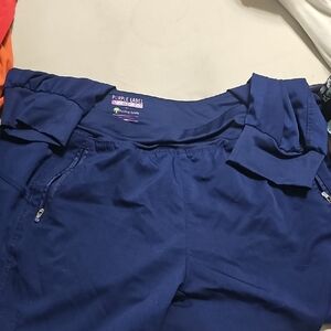 Healing Hands Navy Blue Yoga Scrub Jogger Pants